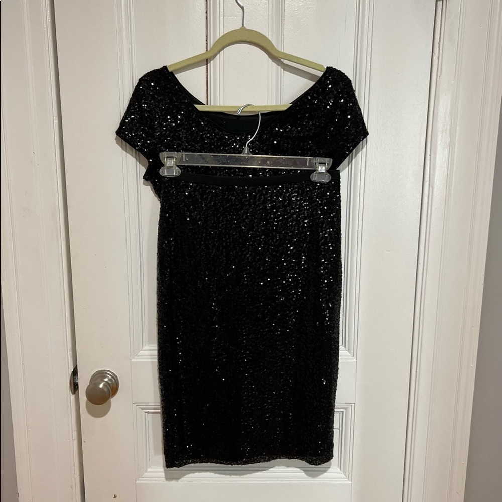Sequined crop top and pencil skirt